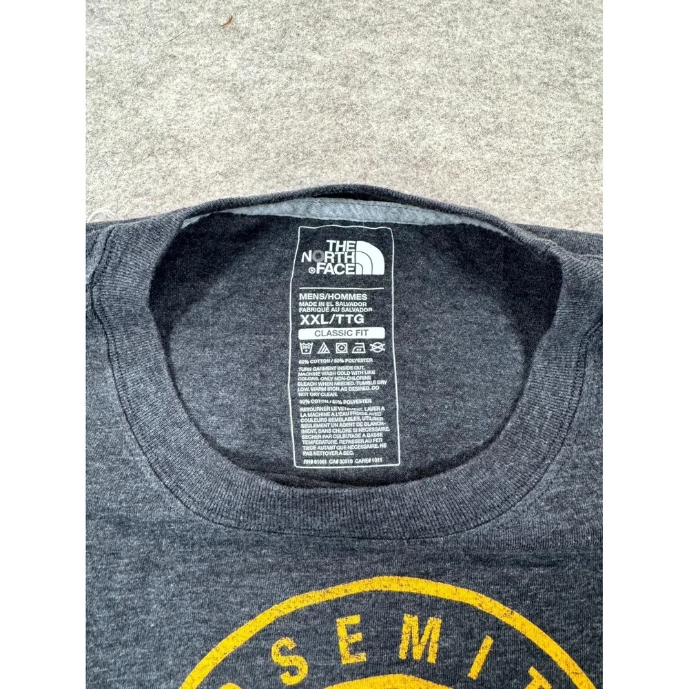 The North Face T Shirt Mens 2XL Charcoal Gray Yosemite National Park Classic Fit